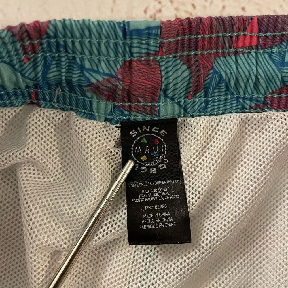 MAUI‎ and SONS Pool Shorts Swim Trunks Surf Beach Size Large Mens